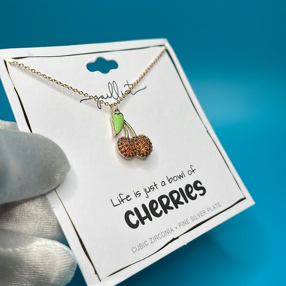 NWT- “Life is just a bowl of Cherries”, Gold-Tone, Juilliet brand necklace - Picture 4 of 5